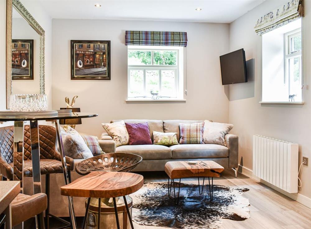 Open plan living space at Beckett Lodge, 
