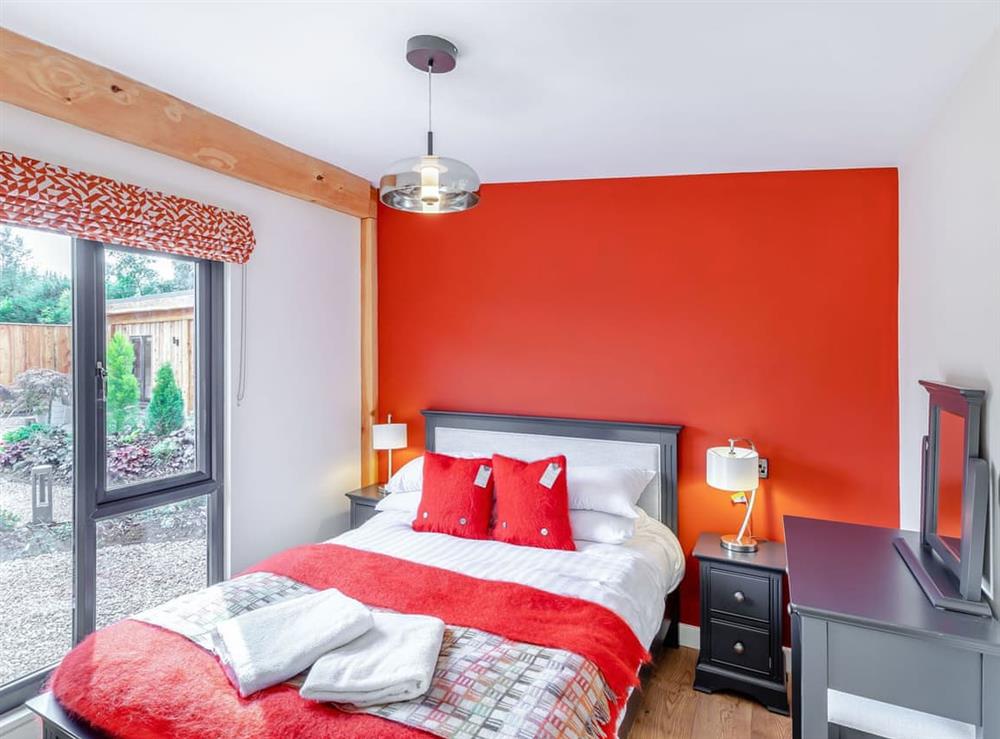 Double bedroom at Afon Gam Lodge in Llangadfan, Powys