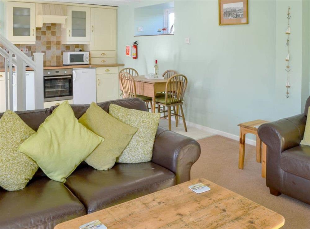 Delightful open plan living space at Aidan Cottage in Craster, Alnwick, Northumberland
