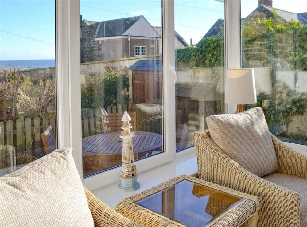 Wonderful sea views from the conservatory at Aidan Cottage in Craster, Alnwick, Northumberland