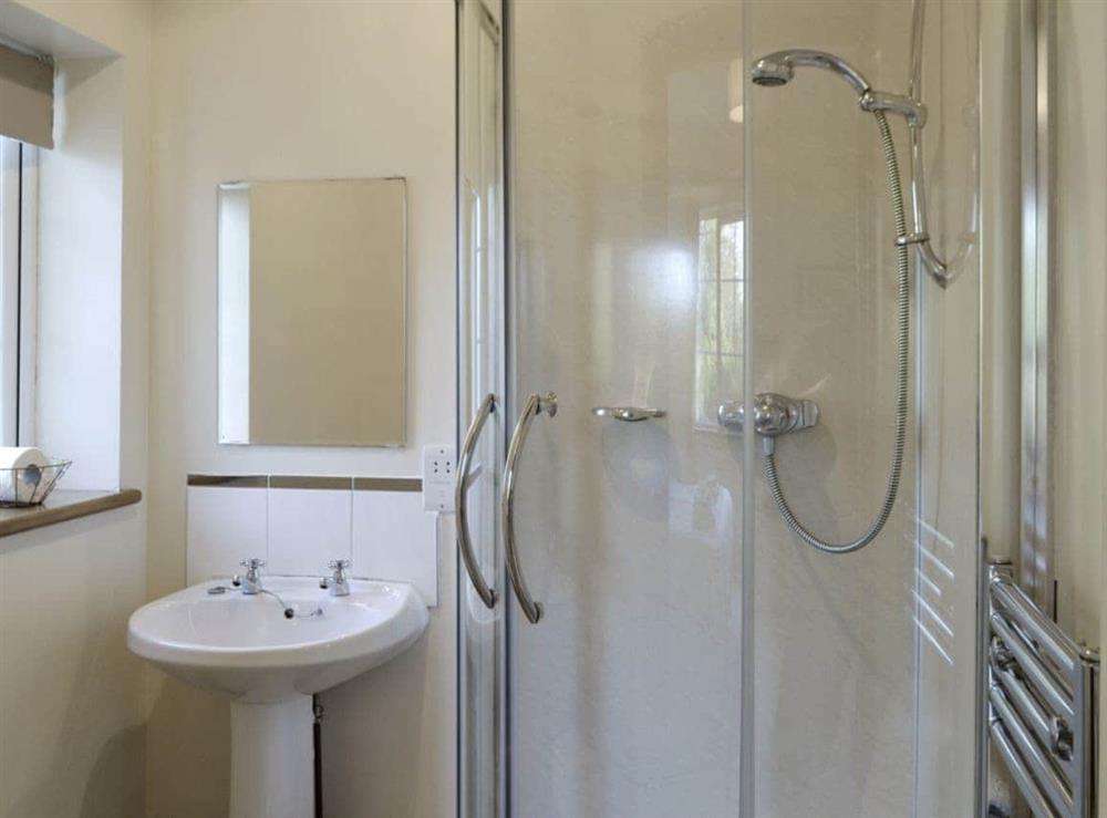 En-suite shower room at Alby Bungalow in Cumwhinton, Carlisle, Cumbria