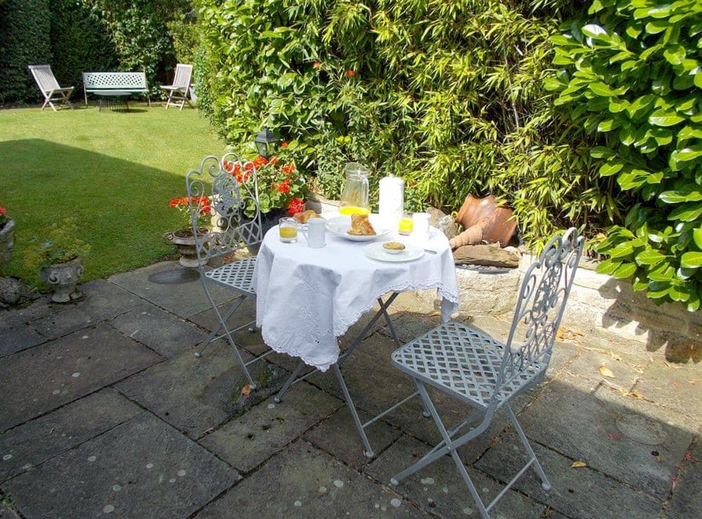 Back patio- Breakfast for two at Alderley House in Bourton-on-the-Water, Gloucestershire
