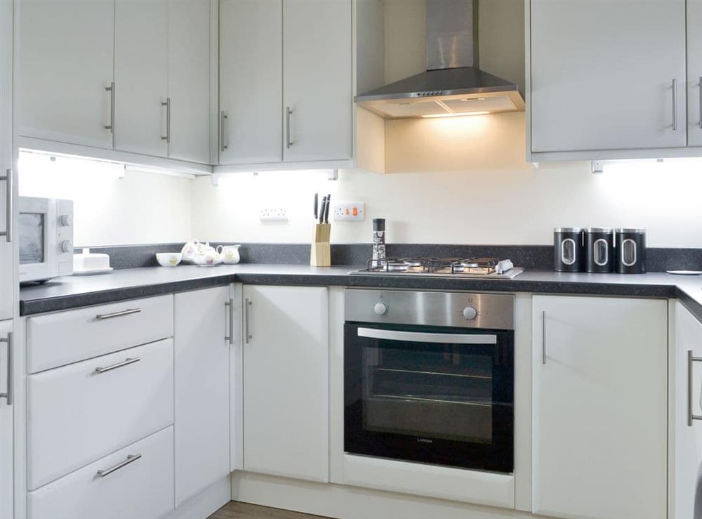 Fully equipped kitchen within the open-plan design at Alderson Mews in North Frodingham, near Driffield, North Humberside