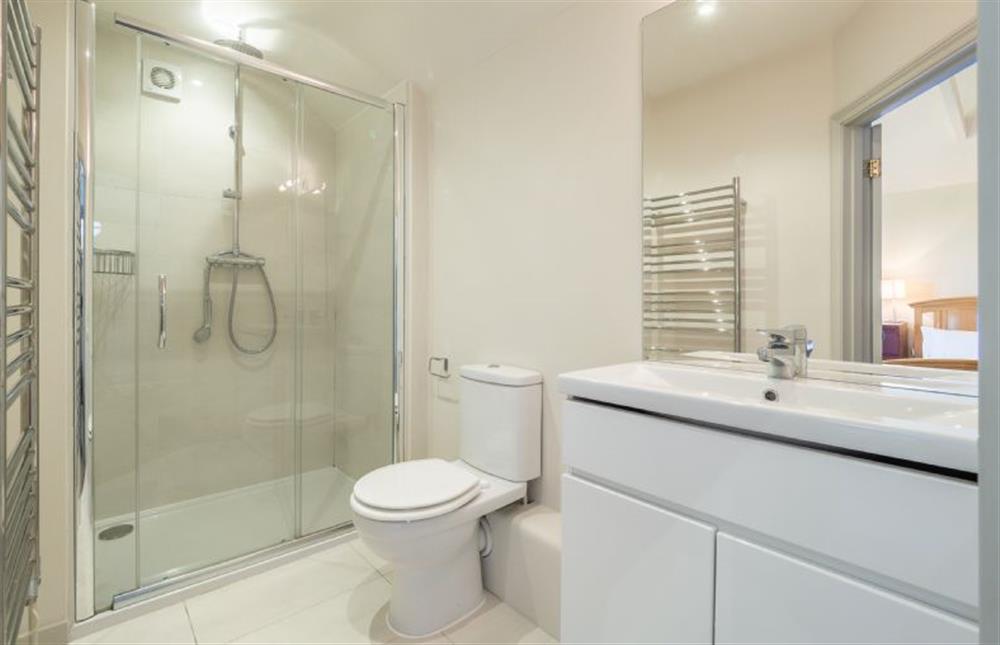 En-suite shower room for bedroom three with rain fall shower at Alexander House, Thorpeness