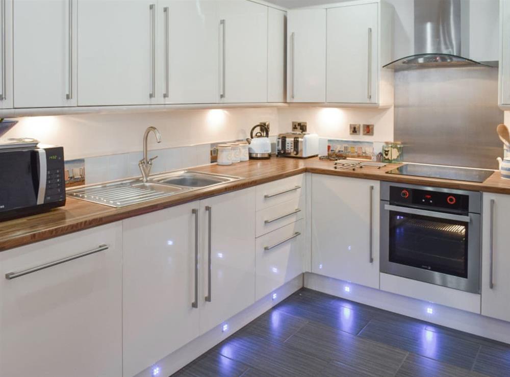 Modern well-equipped kitchen at Alices Place in Whitby, North Yorkshire