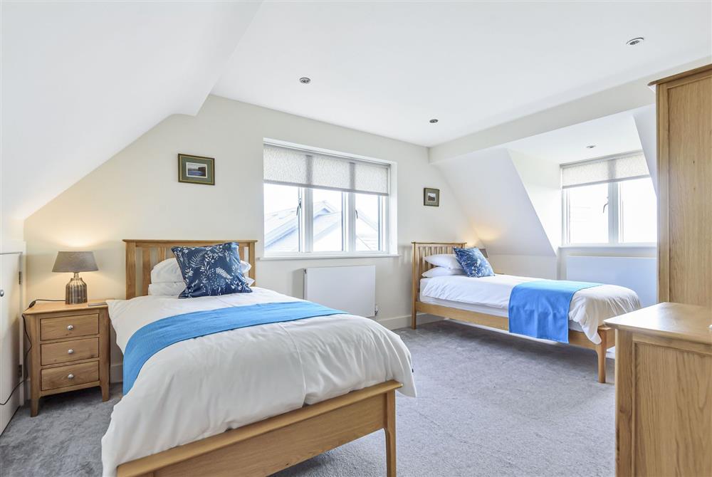 All Views, Dorset: Bedroom four, a twin bedroom with coastal views at All Views, Bridport