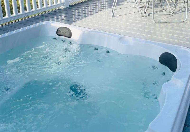 Hot tub in the Water View Holiday Home VIP at Allerthorpe Golf and Country Park in Allerthorpe, Yorkshire