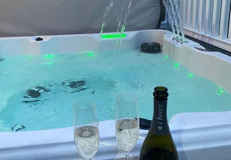 Hot tub in the Waterside Lodge VIP at Allerthorpe Golf and Country Park in Allerthorpe, Yorkshire