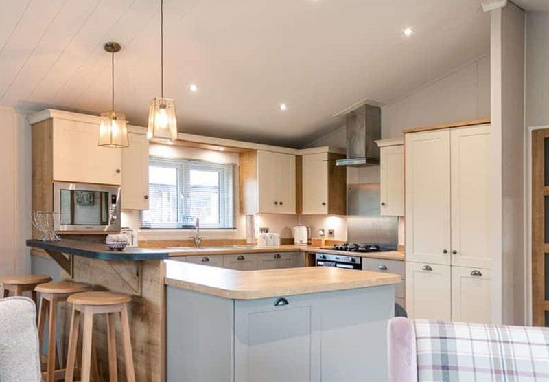 Kitchen in the Lakeview Lodge VIP at Allerthorpe Golf and Country Park in Allerthorpe, Yorkshire