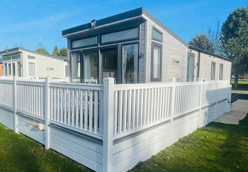 Outside the Water View Holiday Home VIP at Allerthorpe Golf and Country Park in Allerthorpe, Yorkshire