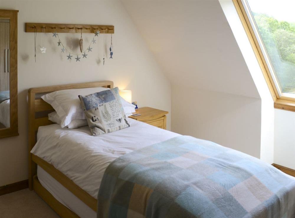 Cosy bedroom with single bed at Allt Beag in Achintraid, near Lochcarron, Highlands, Ross-Shire