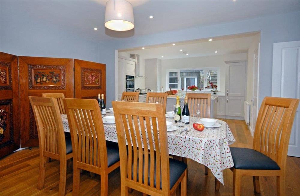 Dining room at Allt yr Afon in St Davids, Pembrokeshire, Dyfed