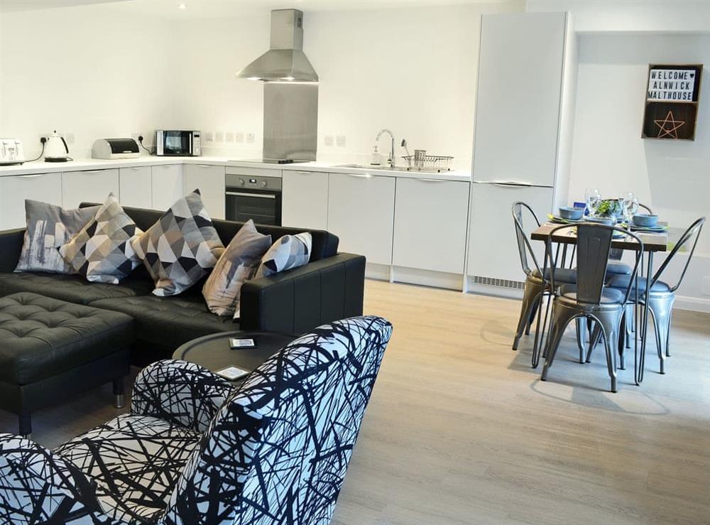 Generous sized�open plan living space at Alnwick Malthouse in Alnwick, Northumberland