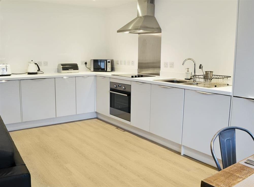 Modern style kitchen area at Alnwick Malthouse in Alnwick, Northumberland