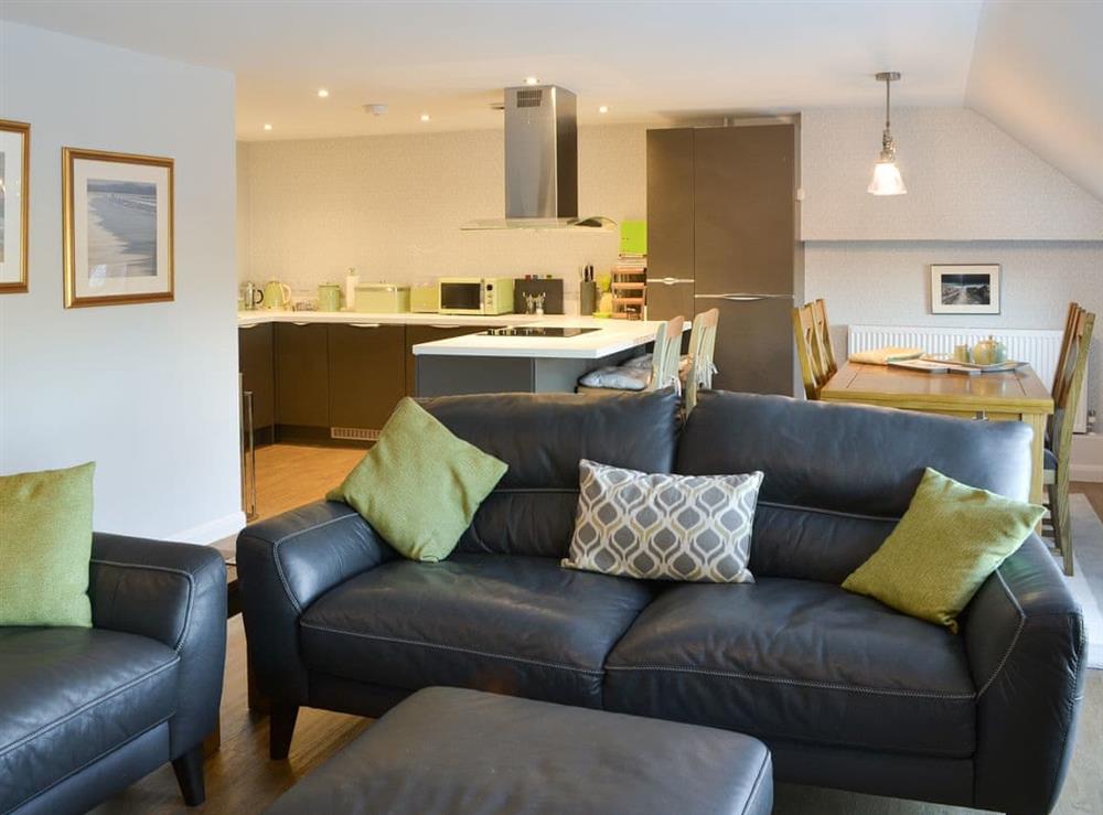 Well-designed open-plan living area at Alnwick Old Brewery Apartment in Alnwick, Northumberland