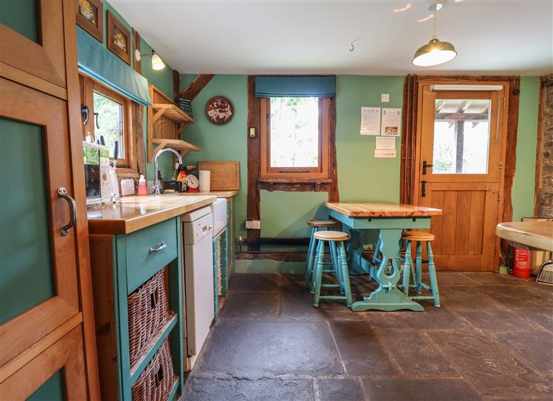 The kitchen at Alpine Cottage, Felindre near Beguildy