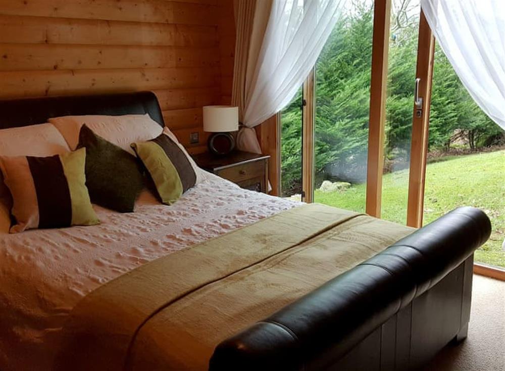 Comfortable double bedroom at Alpine Lodge in Kippford, near Dalbeattie, Kirkcudbrightshire
