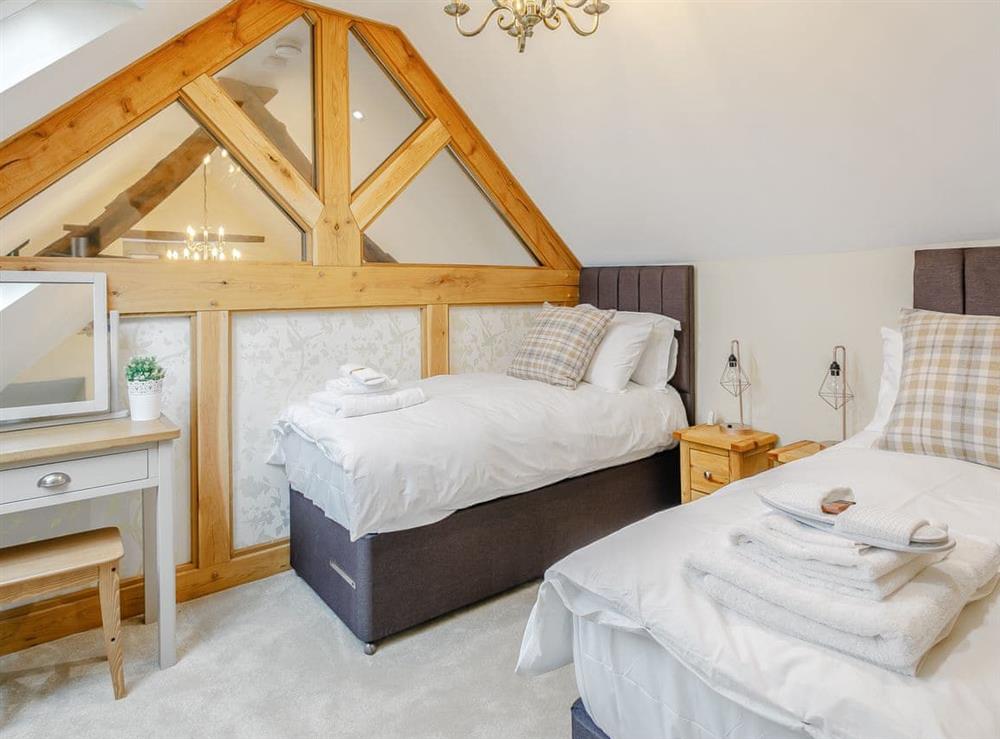 Twin bedroom at Alton Hall Cottage in Alton, nr Chesterfield, Derbyshire