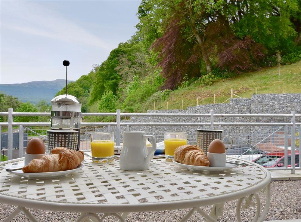Great views from the sitting out area at Am Tighndhuin in Killin, Perthshire