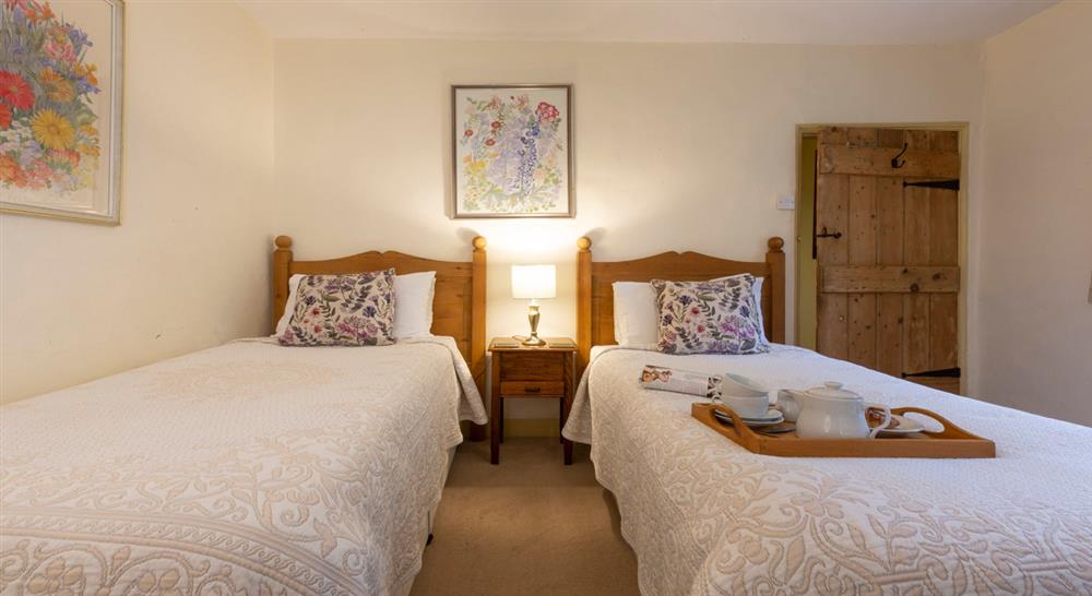 The twin bedroom at Ambrey Cottage in Leominster, Herefordshire