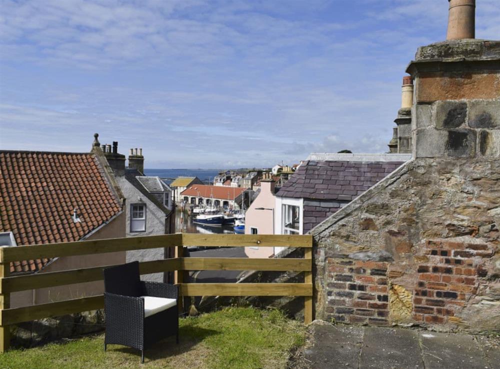 Spectacular views over the Firth of Forth from the garden at Anchor Cottage in Pittenweem, near Anstruther, Fife