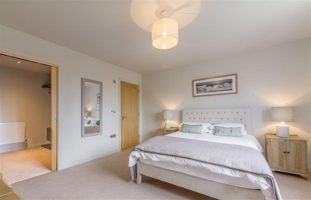 First floor:  Master bedroom with en-suite shower room with large walk in shower at Anchorage, Brancaster near Kings Lynn