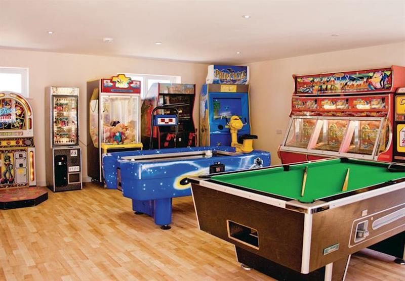 Games room at Andrewshayes Holiday Park in , Axminster