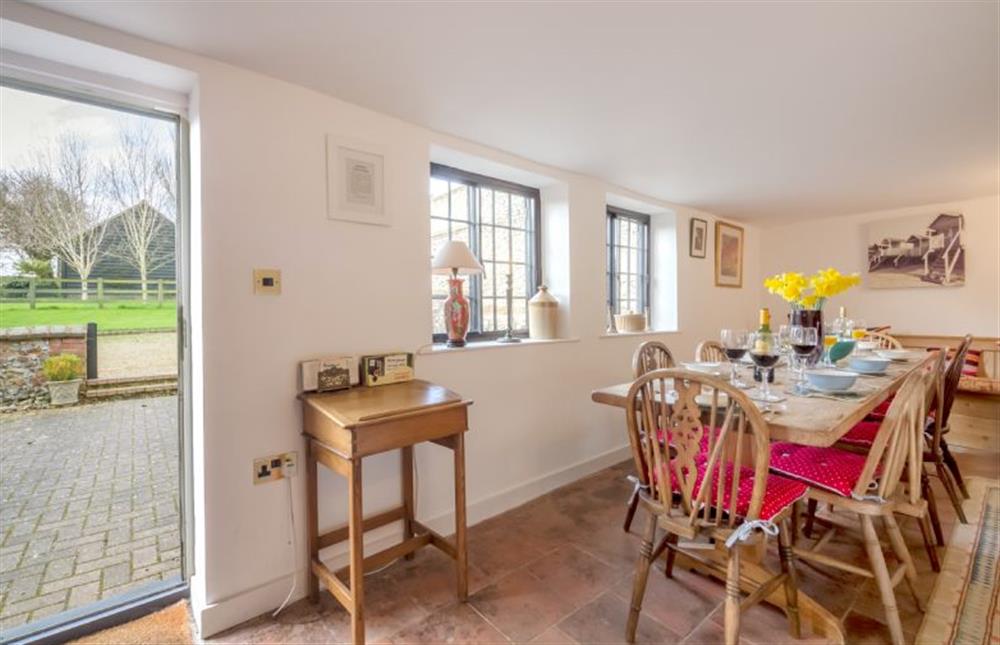 Ground floor: Dining room leading to rear garden at Angel Cottage, Great Walsingham