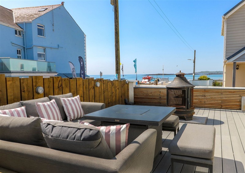 This is the patio at Annedd Wen, Rhosneigr