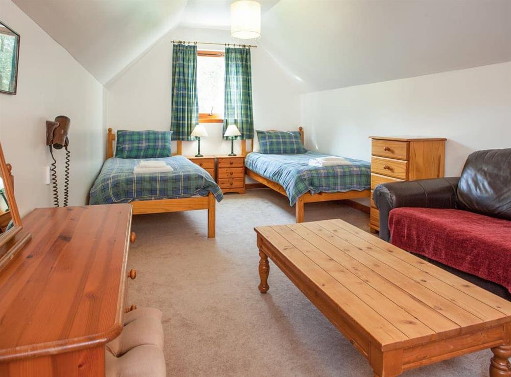 Twin bedroom at Aonach Cottage in Glencoe, Argyll
