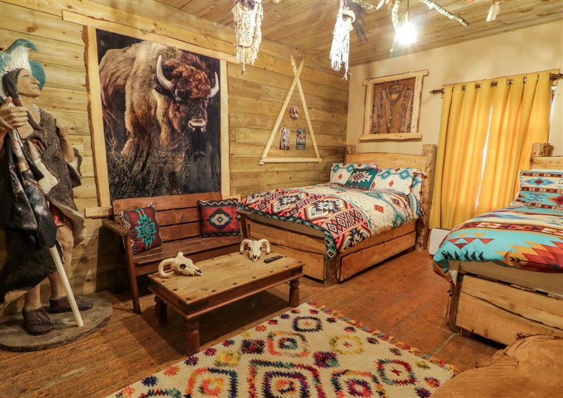 This is the bedroom at Apache Falls Lodge, Castlerock