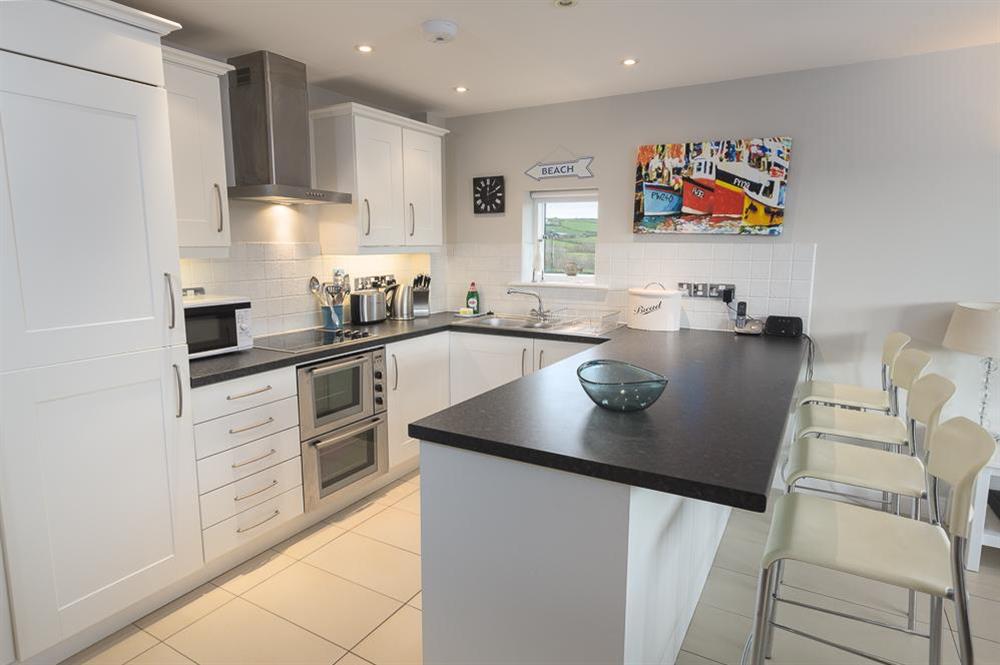 Contemporary kitchen at Apartment 1, Oceans Edge in Thurlestone Sands, Nr Kingsbridge