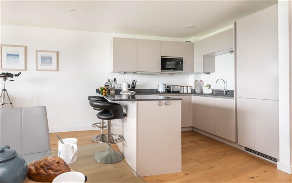 Open Plan Kitchen at Apartment 12, One Lusty Glaze in Newquay