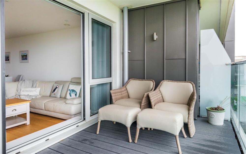Private Balcony With Seating For  4 at Apartment 12, One Lusty Glaze in Newquay