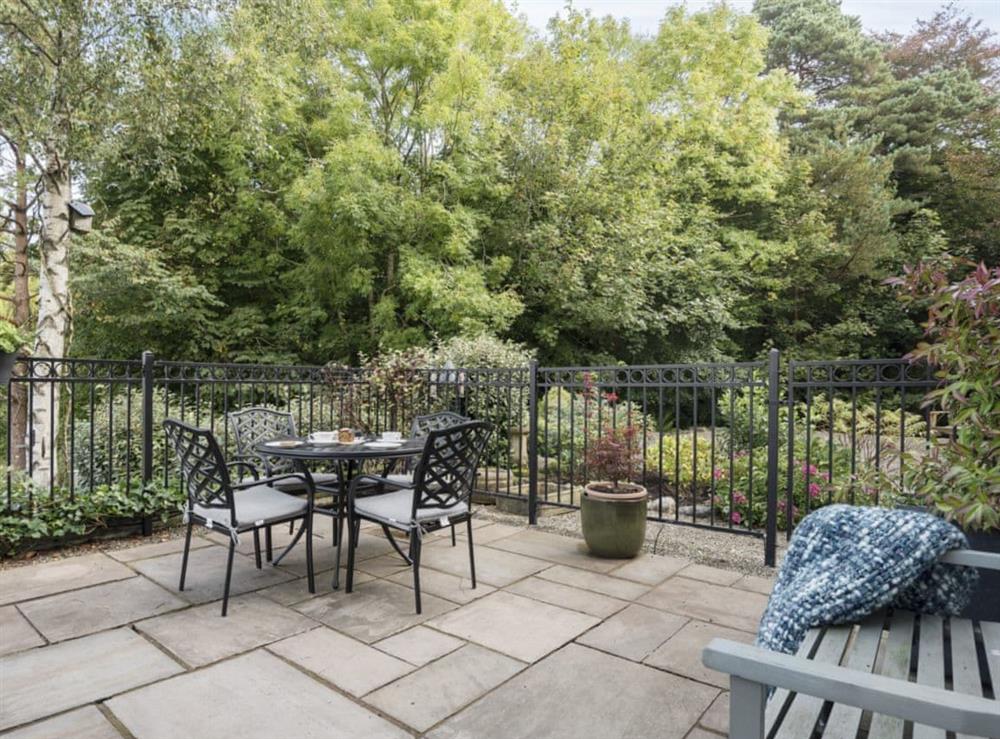 Relaxing patio with garden furniture (photo 2) at Apartment 14, Hazelwood Hall in Silverdale, near Carnforth, Lancashire