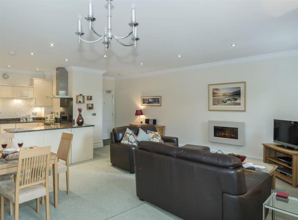 Thoughtfully converted open plan living space at Apartment 14, Hazelwood Hall in Silverdale, near Carnforth, Lancashire