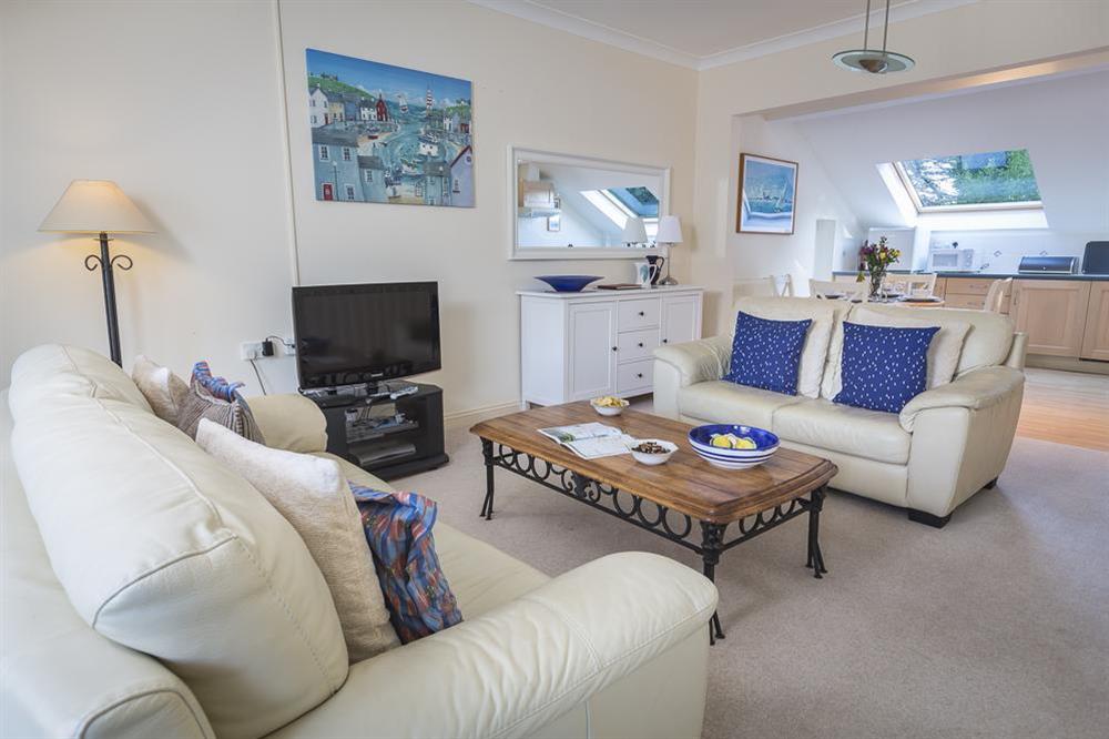 Elegant and bright living area at Apartment 19, Bolt Head in South Sands, Salcombe
