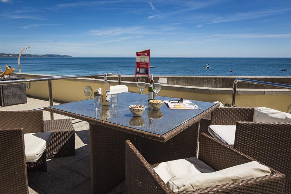 Furnished terrace with stunning sea views (photo 3) at Apartment 2, At The Beach in Torcross, Nr Kingsbridge