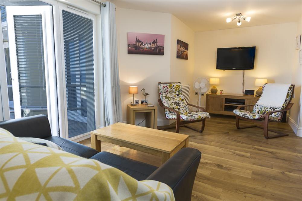Lounge with TV with DVD player at Apartment 2, At The Beach in Torcross, Nr Kingsbridge