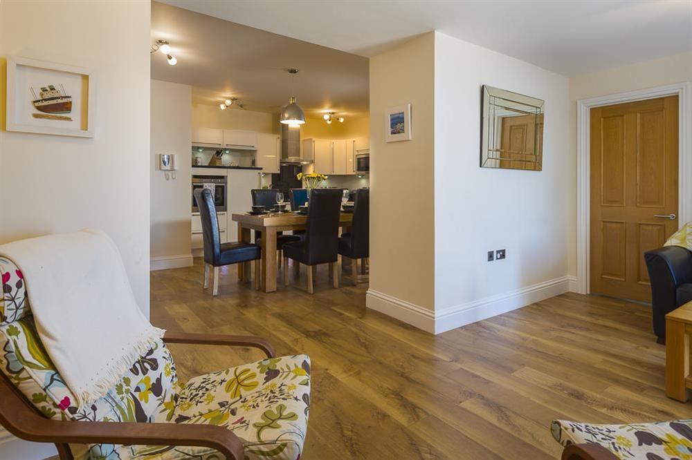Open plan living and dining area at Apartment 2, At The Beach in Torcross, Nr Kingsbridge