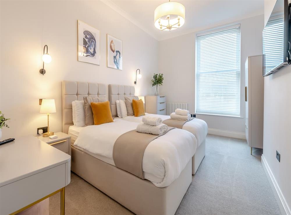 Twin bedroom at Apartment 201 in Scarborough, North Yorkshire