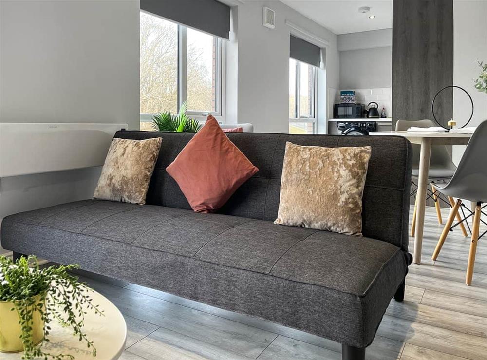 Open plan living space at Apartment 205 in Sheffield, South Yorkshire