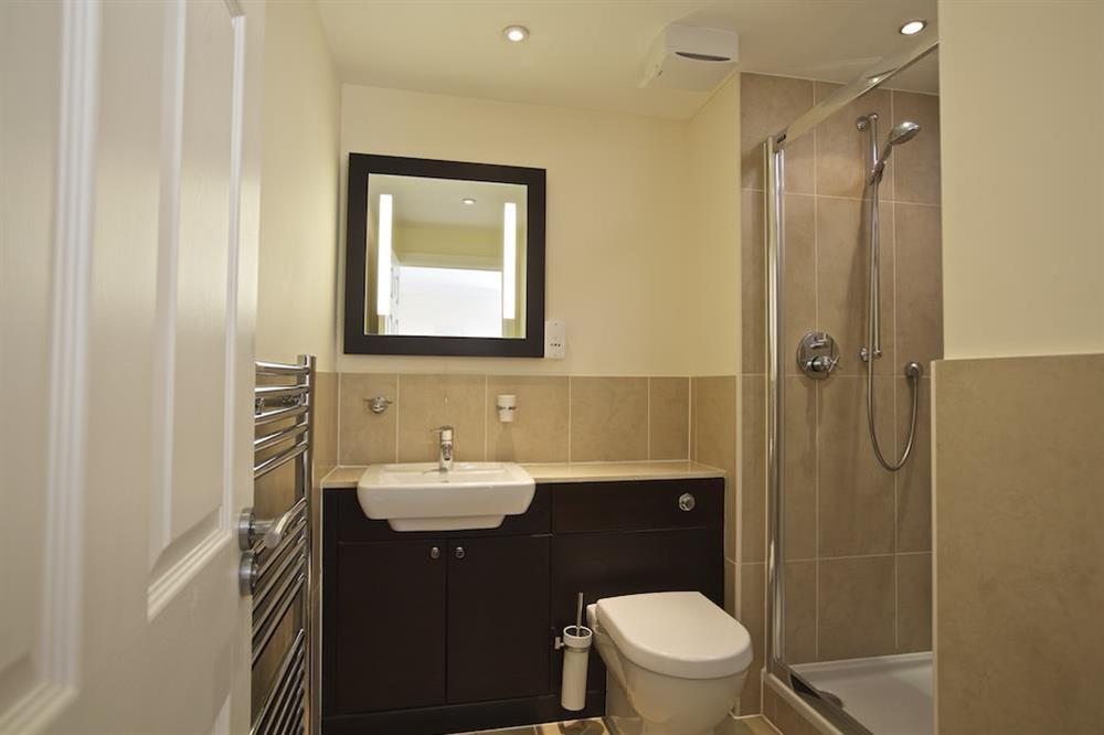 En suite shower room at Apartment 4, Bolt Head in South Sands, Salcombe