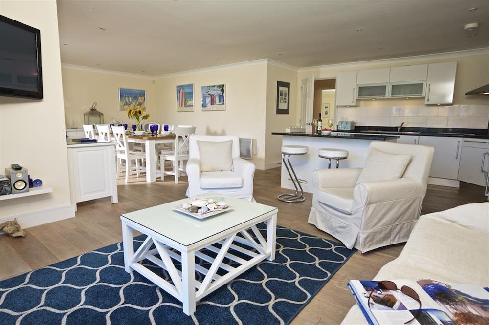 Open plan living and Kitchen area at Apartment 4, Bolt Head in South Sands, Salcombe