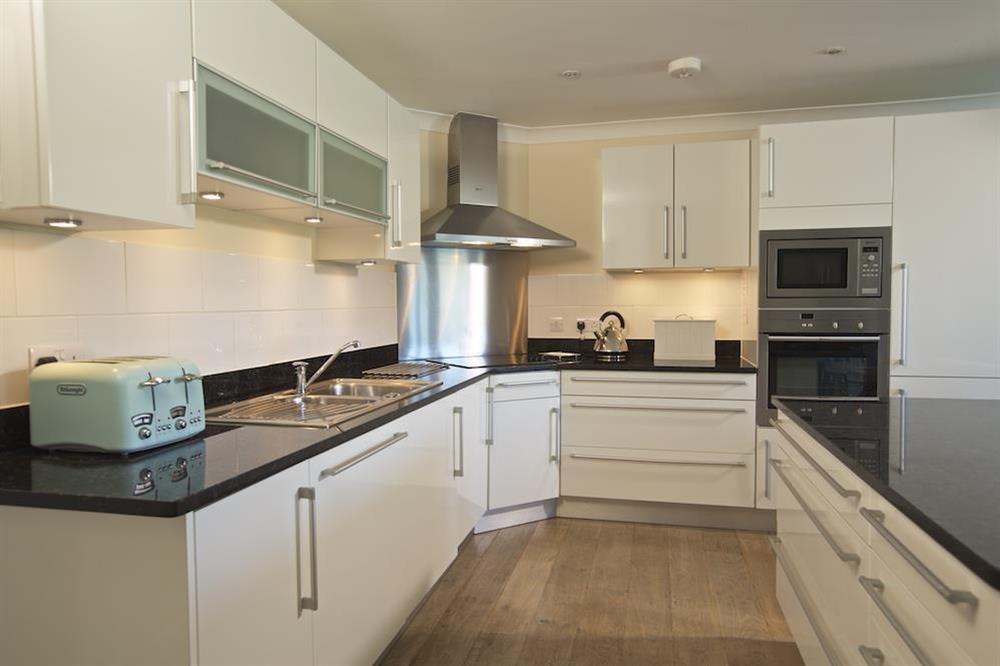 Well equipped modern kitchen area (photo 2) at Apartment 4, Bolt Head in South Sands, Salcombe