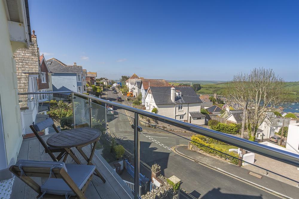 Balcony offering country and estuary views at Apartment 4 Lyndhurst in Bonaventure Road, Salcombe