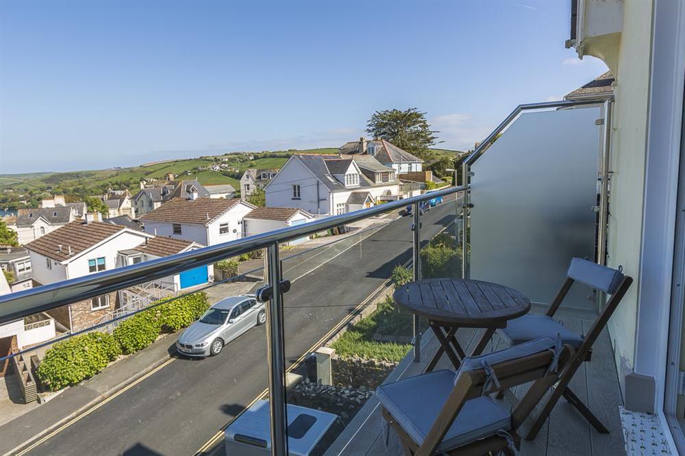 Balcony with views over Salcombe and out to sea at Apartment 4 Lyndhurst in Bonaventure Road, Salcombe