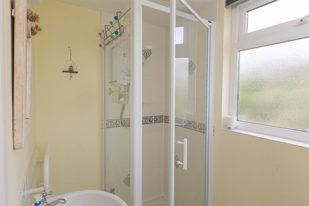 En suite shower room at Apartment 4 Lyndhurst in Bonaventure Road, Salcombe