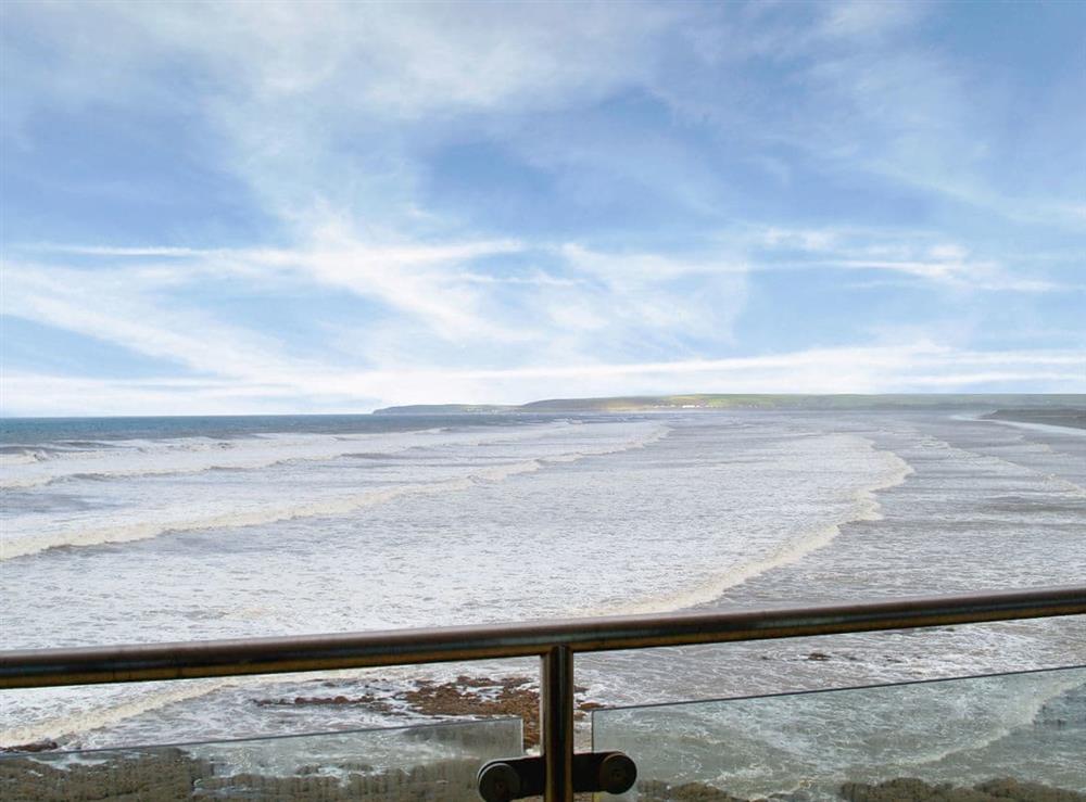 Beautiful sea views from the balcony at Apartment 50 in Westward Ho!, Devon