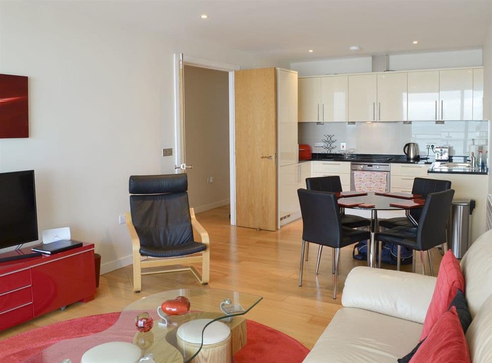 Well-furnished open-plan living space at Apartment 50 in Westward Ho!, Devon